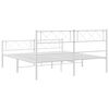 vidaXL Metal Bed Frame without Mattress with Footboard White 140x190cm