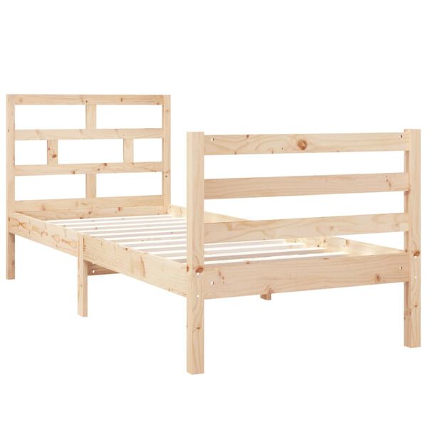 vidaXL Bed Frame without Mattress 75x190 cm Small Single Small Single Solid Wood