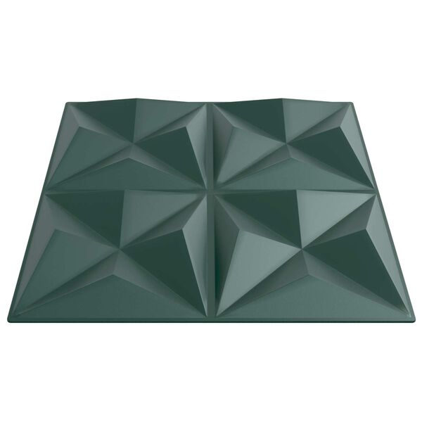 vidaXL Wall Panels 48 pcs Origami Green 50 x 50 cm XPS Foam