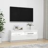 vidaXL TV Cabinet with LED Lights High Gloss White 100x35x40 cm