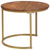 vidaXL Nesting Coffee Tables 3 pcs Solid Mango Wood and Steel
