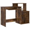 vidaXL Desk with Shelf Smoked Oak 120.5 x 44 x 88.5 cm Engineered Wood