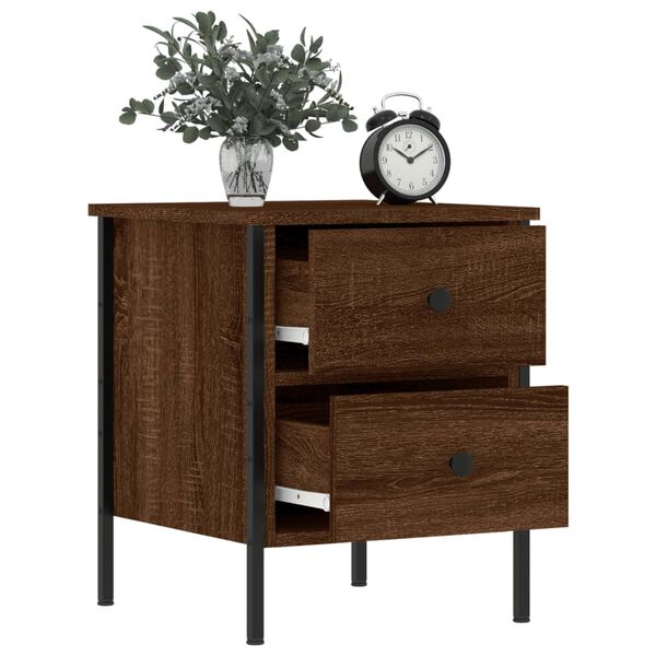 vidaXL Bedside Cabinets 2 pcs Brown Oak 40x42x50 cm Engineered Wood