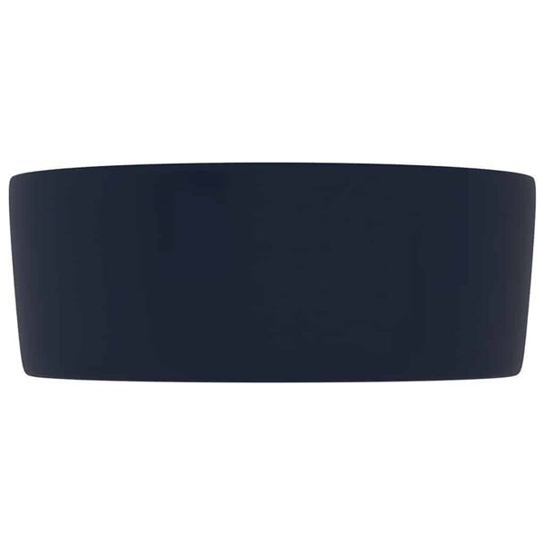 vidaXL Luxury Wash Basin Round Matt Dark Blue 40x15 cm Ceramic