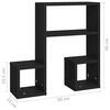 vidaXL Wall Shelf 2 pcs Black 50x15x50 cm Engineered Wood