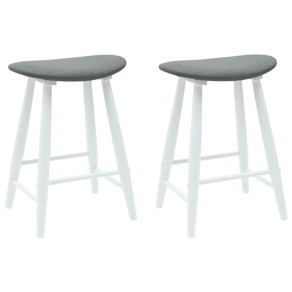 vidaXL Dining Chairs 2 pcs White 46 x 37 x 63 cm Solid Rubber Wood