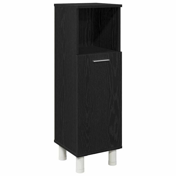 vidaXL Bathroom Cabinet Black Oak 30 x 30 x 95 cm Engineered Wood