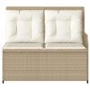 vidaXL Garden Bench with Cushion Beige Poly rattan