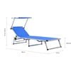 vidaXL Folding Sun Lounger with Roof Aluminium and Textilene Blue