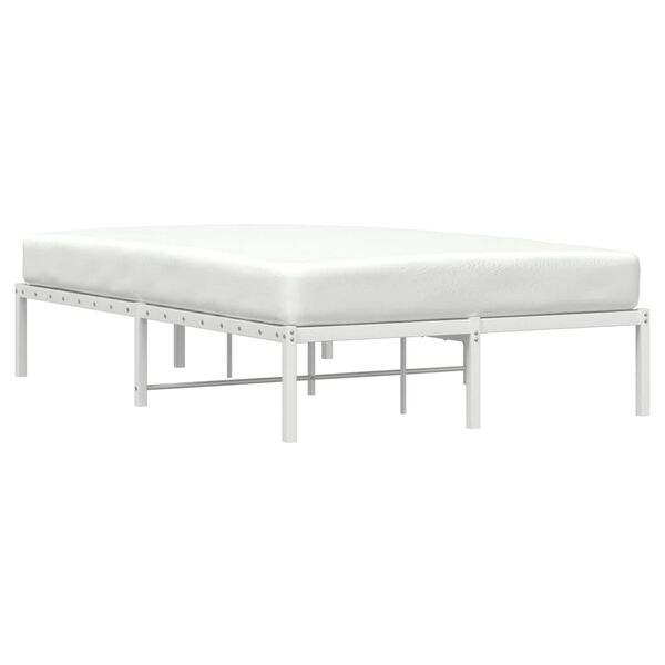 vidaXL Metal Bed Frame without Mattress White 120x190cm