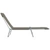 vidaXL Folding Sun Loungers 2 pcs Steel and Fabric Grey