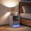 vidaXL Bedside Cabinet with LED Lights Grey Sonoma Engineered Wood