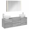 vidaXL Bathroom Furniture Set 4 pcs Grey Sonoma