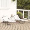 vidaXL Folding Sun Lounger 2 pcs Cream 182 x 55 x 85.5cm Textilene