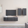 vidaXL 4 Piece TV Cabinet Set Grey Engineered Wood