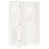 vidaXL Room Divider 4 Panels Retro White Solid Wood Paulownia