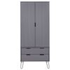 vidaXL Wardrobe New York Grey Solid Pine Wood
