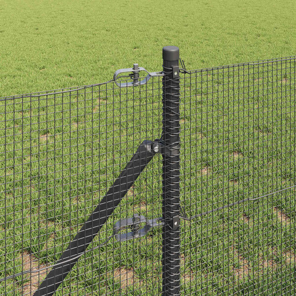 vidaXL Fence Post Grey 10 x 0.5 m (12 x 12 mm mesh) Steel