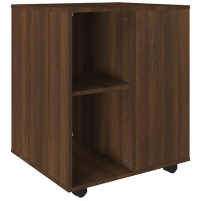 vidaXL Rolling Cabinet Brown Oak 60x53x72 cm Engineered Wood