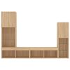 vidaXL 4 Piece TV Wall Units with LED Sonoma Oak Engineered Wood