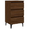 vidaXL Bed Cabinets with Metal Legs 2 pcs Brown Oak 40x35x69 cm