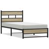 vidaXL Metal Bed Frame without Mattress Sonoma Oak 107x203 cm