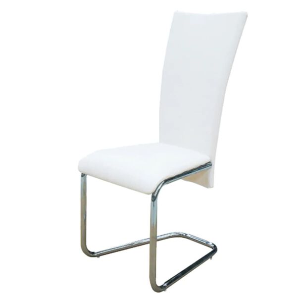 vidaXL Cantilever Dining Chairs 2 pcs White Faux Leather