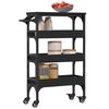 vidaXL Kitchen Trolley Black 53x20x76 cm Engineered Wood