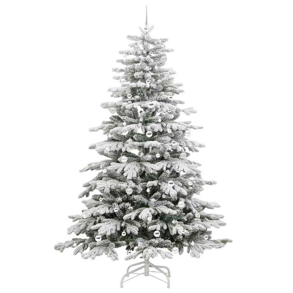 vidaXL Artificial Hinged Christmas Tree White 240 cm PE and PVC