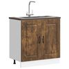 vidaXL Sink Base Cabinet Kalmar Smoked Oak 80x46x81.5 cm Engineered Wood