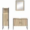 vidaXL Bathroom Furniture Set with Shelf 3 pcs Brown Engineered wood