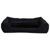 vidaXL Dog Bed Black 65x50x20 cm Linen Look Fleece