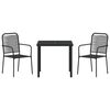 vidaXL Garden Dining Set 3 pcs Black Powder-Coated Steel