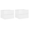 vidaXL Bedside Cabinets 2 pcs High Gloss White 40x30x30 cm Engineered Wood