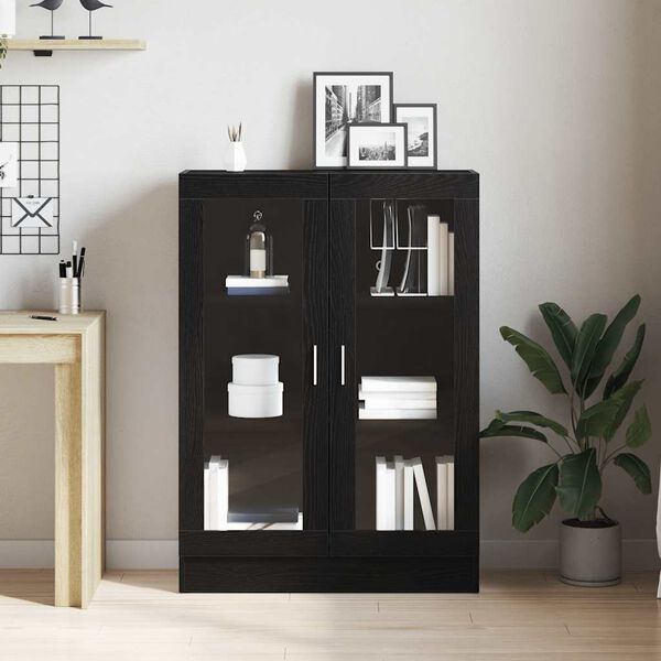 vidaXL Book Cabinet Black Oak 82.5x30.5x115 cm Engineered Wood