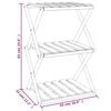 vidaXL 3-Tier Folding Shelf Brown 43x31x63 cm Solid Wood Acacia