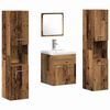 vidaXL Bathroom Furniture Set with Door 4 pcs Old Wood Engineered Wood