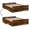 vidaXL Bed Frame with Drawers without Mattress Smoked Oak 120x190 cm Small Double