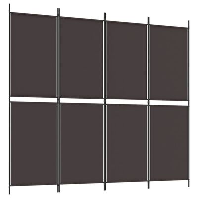 vidaXL 4-Panel Room Divider Brown 200x180 cm Fabric
