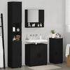 vidaXL Bathroom Furniture Set 4 pcs Black Engineered wood & Metal