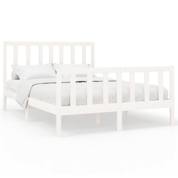 vidaXL Bed Frame without Mattress White 160x200 cm Solid Wood Pine