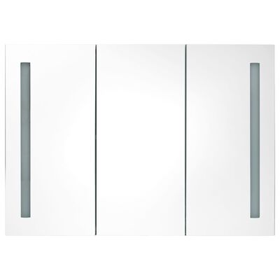 vidaXL LED Bathroom Mirror Cabinet 89x14x62 cm Grey
