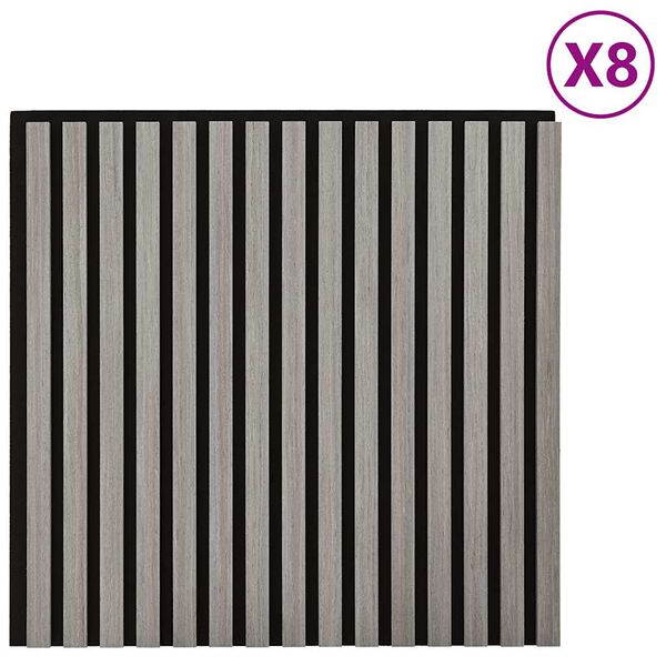 vidaXL Acoustic Wall Panels 8 pcs Slatted 60.5x60 cm Oak Veneer