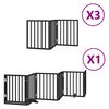 vidaXL Dog Gate with Door Foldable 15 Panels Black 750 cm Poplar Wood