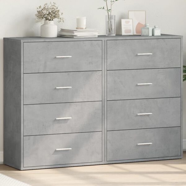 vidaXL Sideboards 2 pcs Concrete Grey 60x31x84 cm Engineered Wood