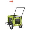 vidaXL Pet Bike Trailer Green and Black Oxford Fabric and Iron