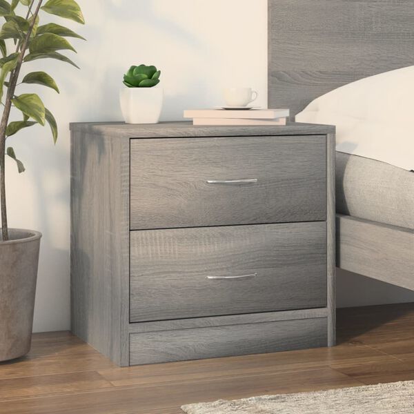 vidaXL Bedside Cabinet Grey Sonoma 40x30x40 cm Engineered Wood