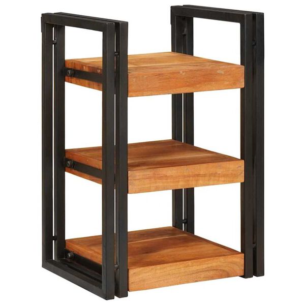 vidaXL Bedside Table 2 pcs Brown and Black Solid Wood Acacia