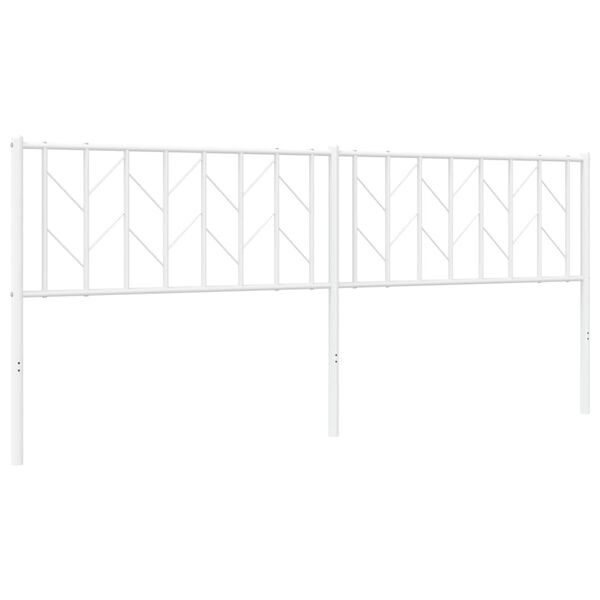 vidaXL Metal Headboard White 200 cm