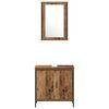 vidaXL Bathroom Vanity Units with Shelf 3 pcs Brown Engineered wood